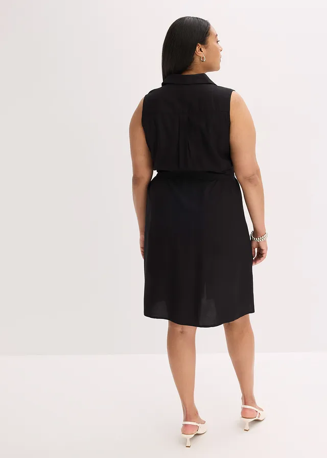 Robe chemise en viscose, Couleur: noir