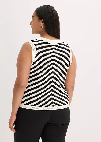 Gebreide top, Kleur: zwart/wolwit, andere kleuren