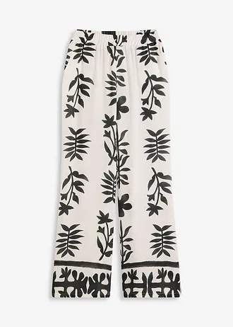 Pantaloni cu imprimeu din viscoză fluidă
