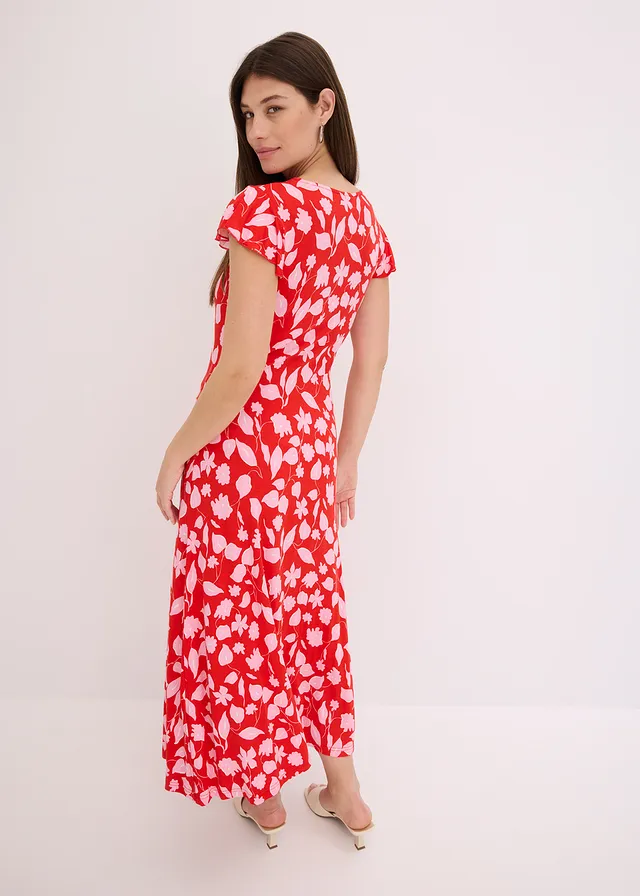 Gebloemde jersey jurk in een zachte viscosemix • rood gebloemd • product-page.page-title-suffix