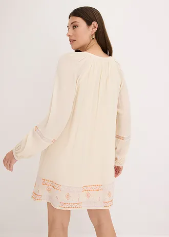 Mini jurk, Kleur: ecru met print