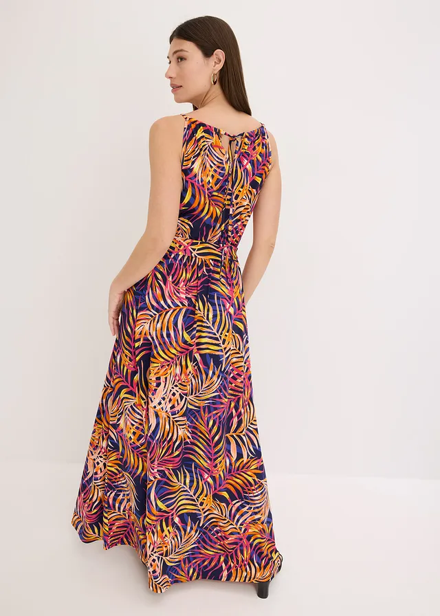Robe imprimée en jersey, Couleur: bleu floral