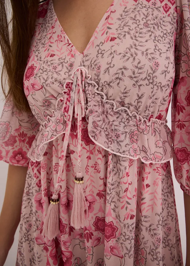 Robe-tunique en mesh imprimé • rose imprimé • product-page.page-title-suffix