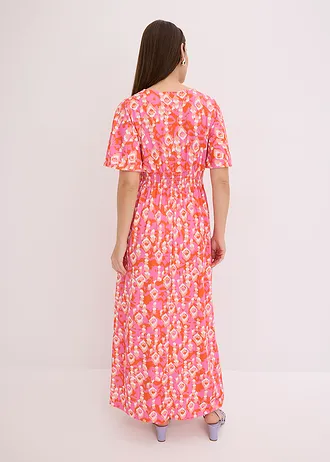 Robe longue, Couleur: rose vif imprimé