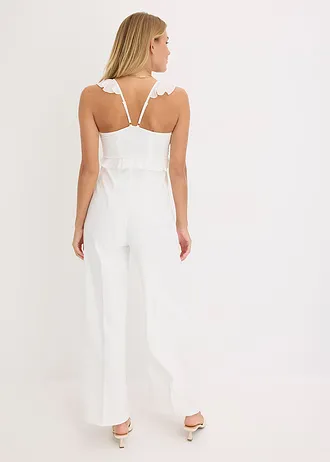Jumpsuit van chiffon • wolwit • bonprix online shop