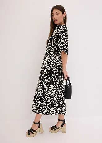 Robe en jersey • noir/blanc • Boutique bonprix