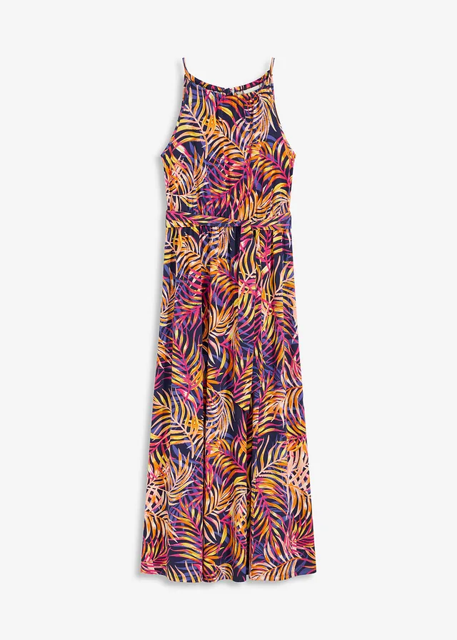 Robe imprimée en jersey, Couleur: bleu floral