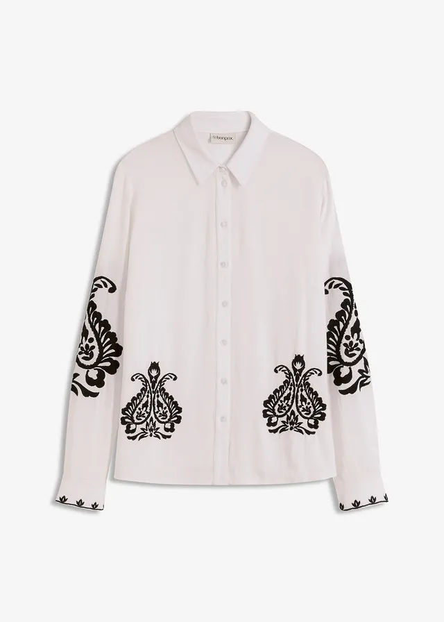 Blúzka z jemného mixu viskózy s výšivkou
