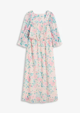 Maxi jurk van chiffon • beige gebloemd • bonprix online shop