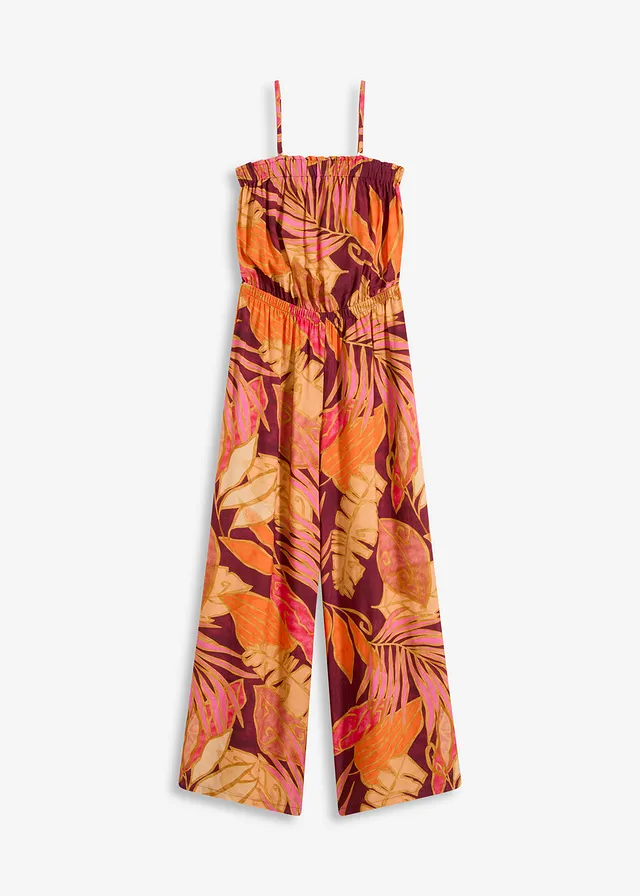 Gedessineerde jumpsuit van soepele viscose