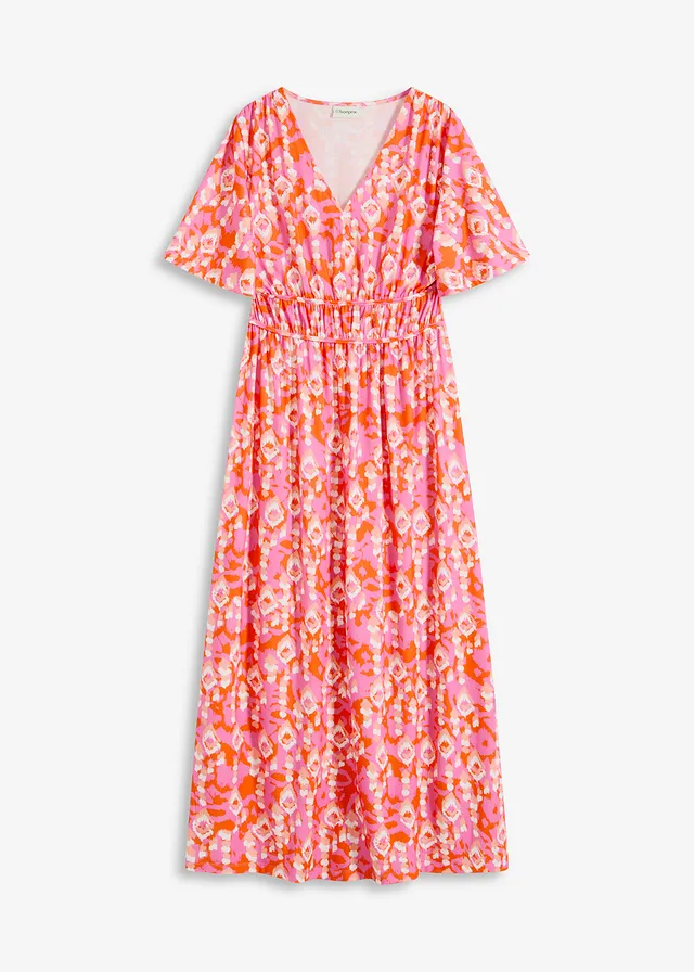 Robe longue, Couleur: rose vif imprimé