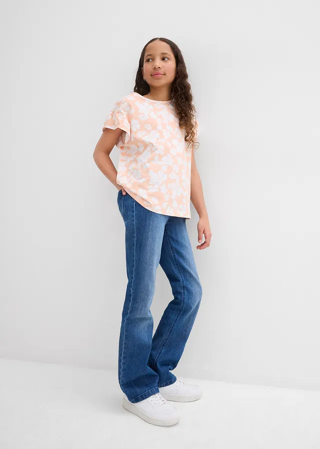 T-shirt van biologisch katoen • melba-wit gebloemd • product-page.page-title-suffix
