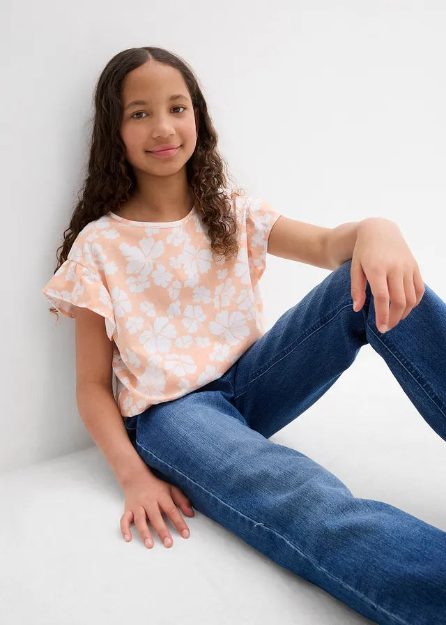 T-shirt van biologisch katoen • melba-wit gebloemd • product-page.page-title-suffix
