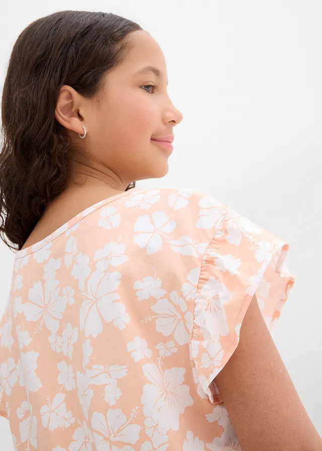 T-shirt van biologisch katoen • melba-wit gebloemd • product-page.page-title-suffix