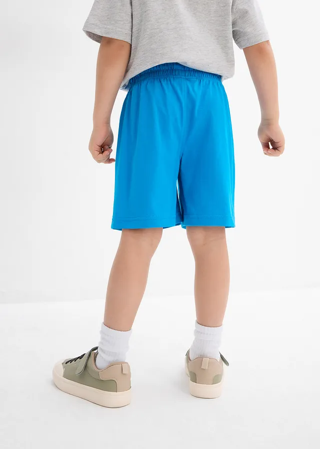 Jongens jersey bermuda (set van 2), Kleur: donkerblauw+zuidzeeblauw
