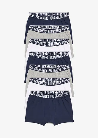 Boxerky s měkkou bavlnou (7 ks v balení), barva: bílá + světle šedý melír + tmavě modrá