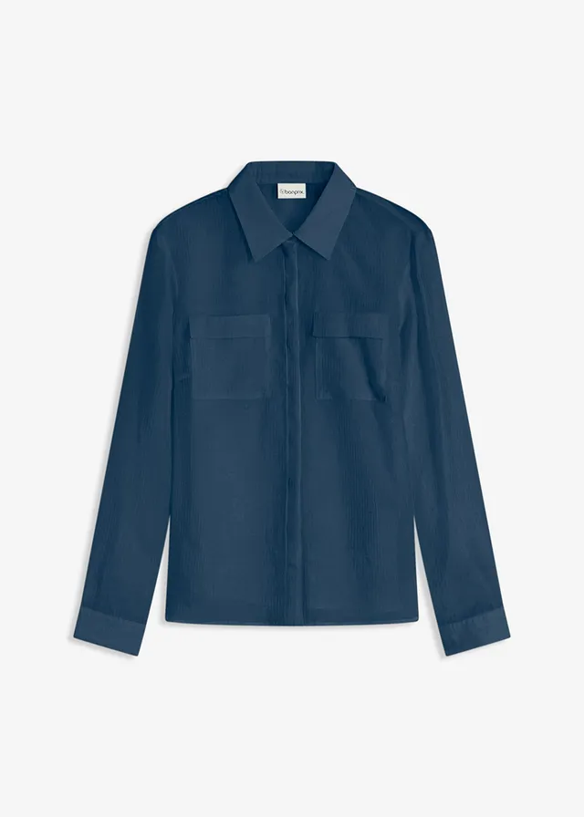 Bluză transparentă din material texturat