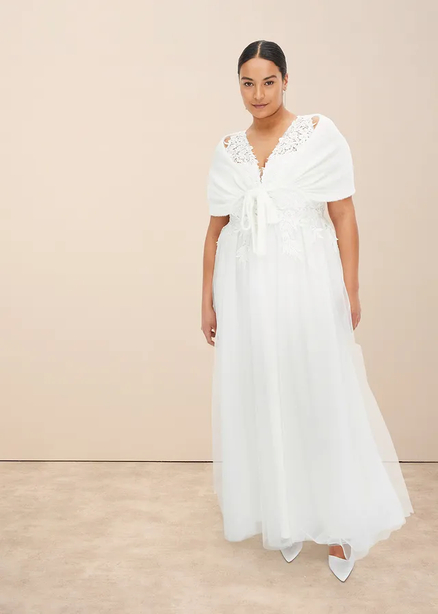 Robe de mariée en tulle et dentelle, Couleur: écru