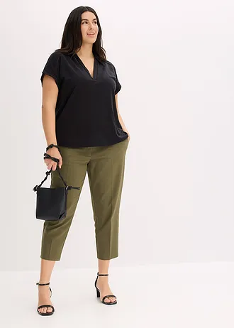 Zakelijke 7/8 pantalon, Kleur: donkerolijfgroen