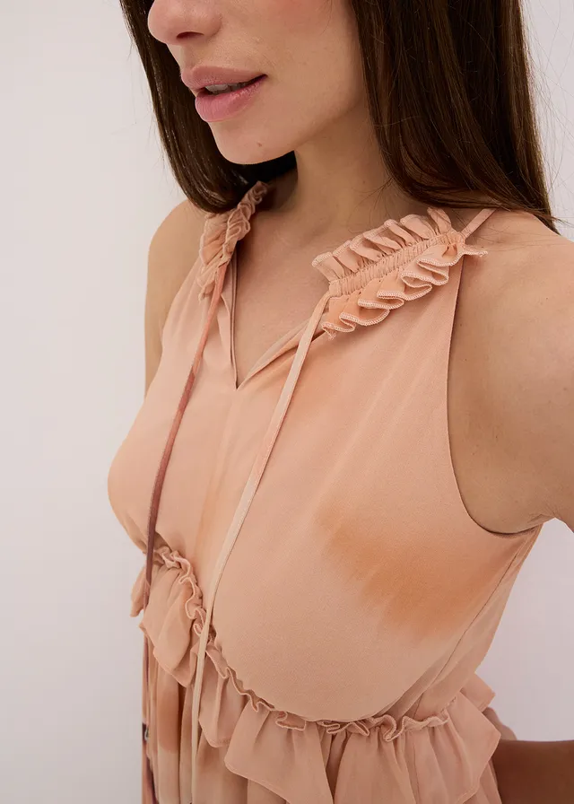 Chiffon jurk • bruin • product-page.page-title-suffix