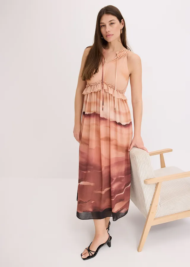Chiffon jurk • bruin • product-page.page-title-suffix