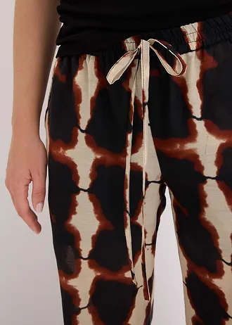Široké kalhoty s batikovaným potiskem • černo-béžová s potiskem • bonprix obchod