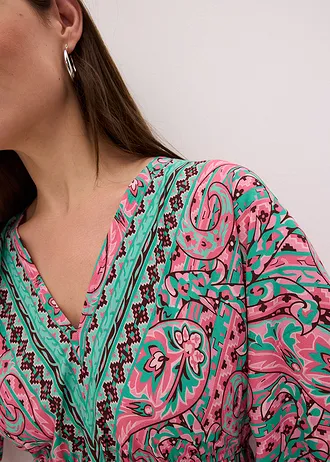 Maxi jurk van soepele viscose • pink-turkoois • bonprix online shop