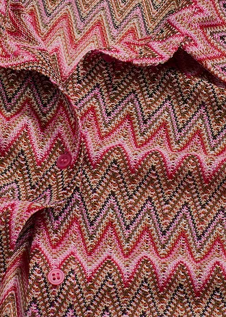 Dlouhá halenka s háčkovaným vzhledem • pink se vzorem • bonprix obchod