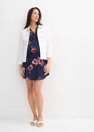 Těhotenská/kojicí dlouhá halenka • tmavě modrá s květy • bonprix obchod