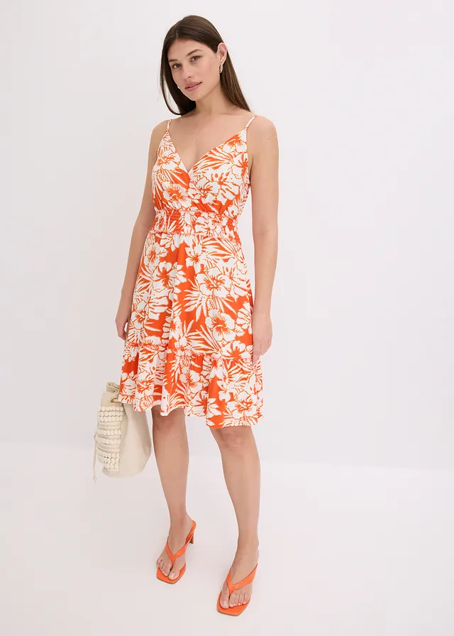 Jurk met spaghettibandjes | Zilch dress straps hawaii blossom