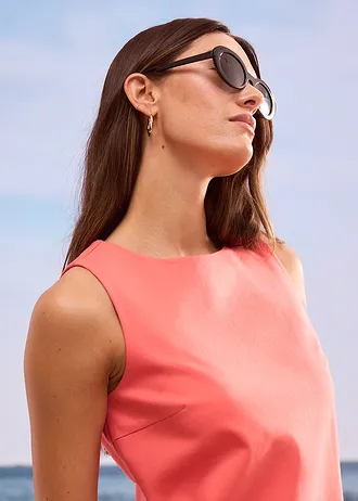 Šaty, strih do A, bavlnený mix • svetlá lososová • obchod bonprix