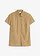 Popeline blouse met korte mouwen, Kleur: kakibruin