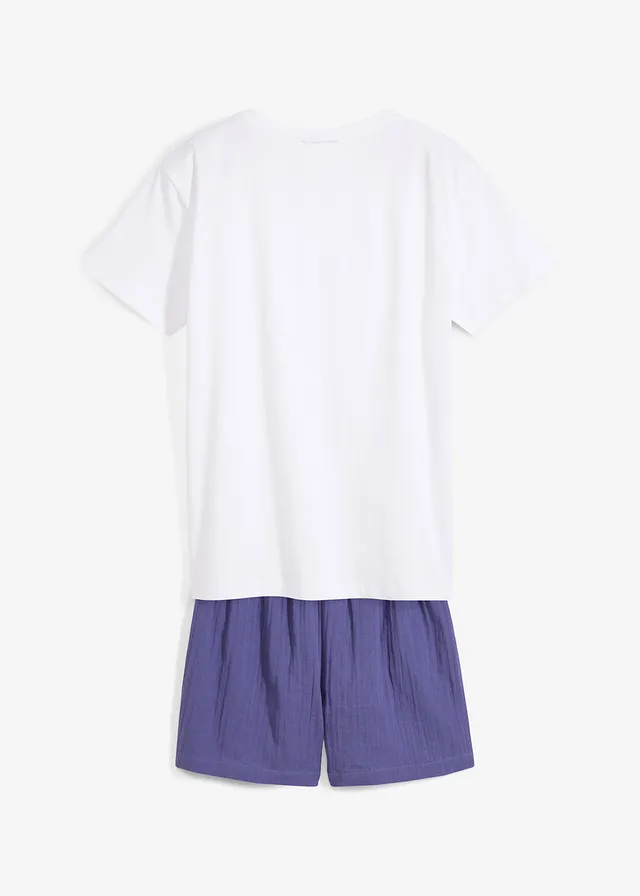 Pijama cu pantaloni scurți din muselină (set/2 piese)