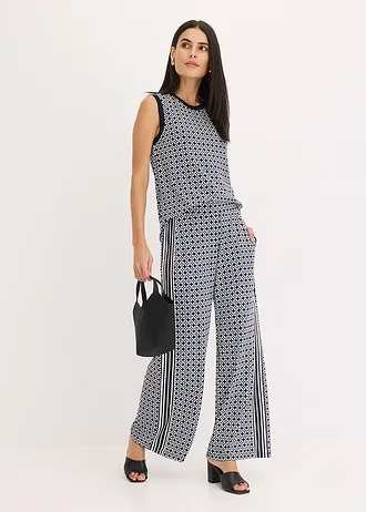 Top met een minimalistisch design • donkerblauw-middenblauw-natuurbeige gedessineerd • bonprix online shop