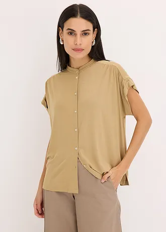 Blouse van zacht viscose • kakibruin • bonprix online shop