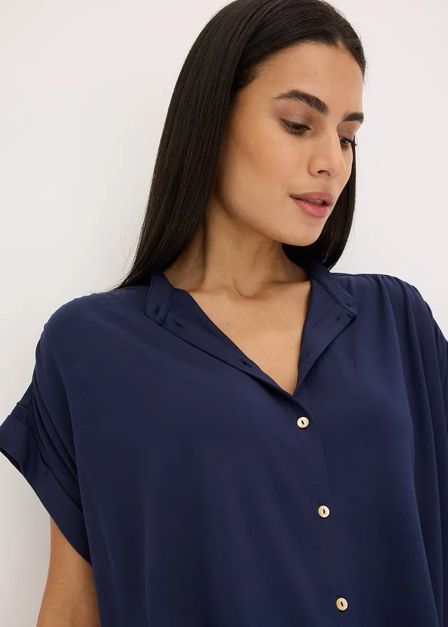 Chemisier doux en jersey viscose • bleu foncé • product-page.page-title-suffix