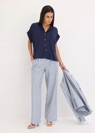 Blouse van zacht viscose • donkerblauw • bonprix online shop