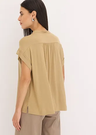 Blouse van zacht viscose • kakibruin • bonprix online shop