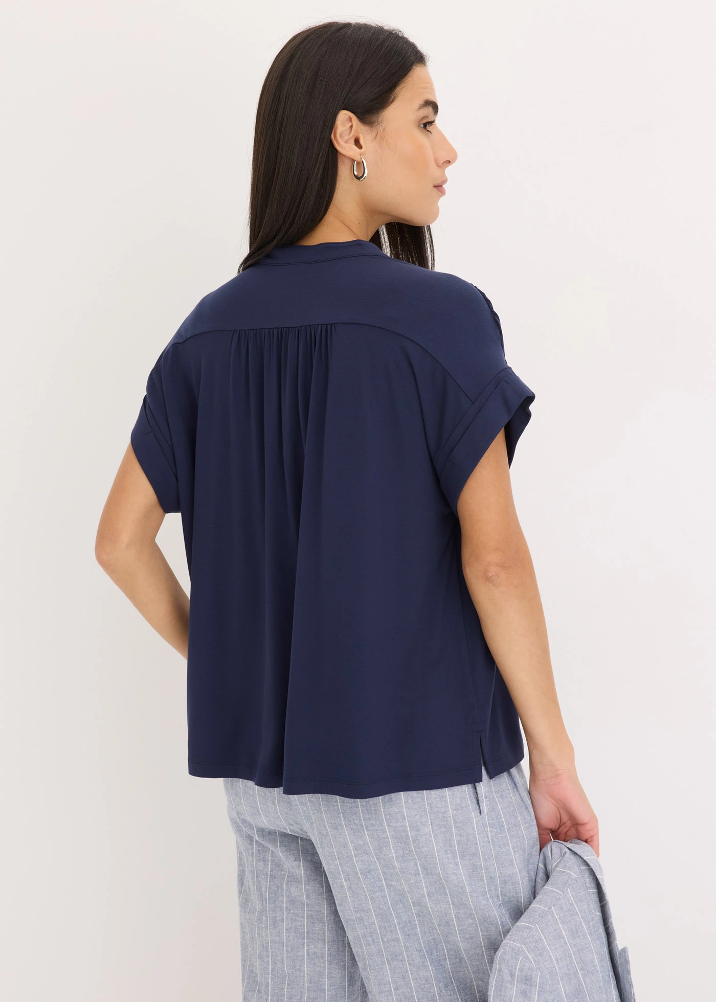 Blouse van zacht viscose • donkerblauw • bonprix online shop