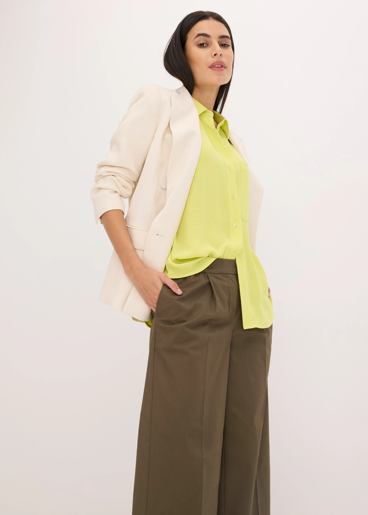 Blouse met borstzak en korte mouwen • citrusgeel • bonprix online shop