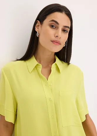 Blouse met borstzak en korte mouwen • citrusgeel • bonprix online shop