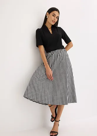 Tričko s kalichovým golierom • čierna • obchod bonprix