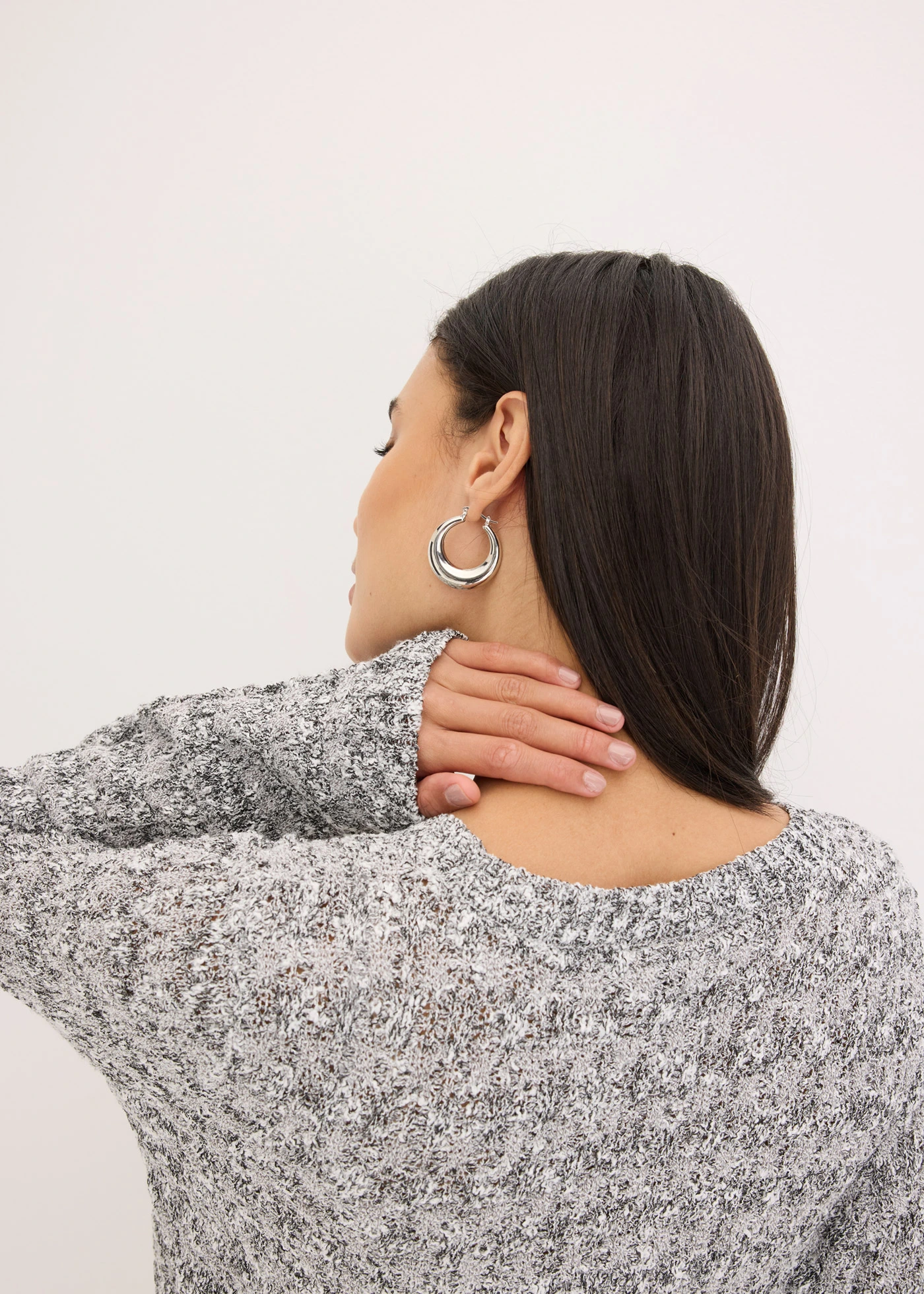 Pletený kabátek z buklé • šedý melír melír • bonprix obchod