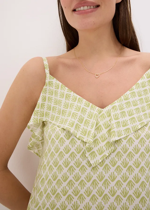 Midi jurk met ruches • mat pistache gedessineerd • product-page.page-title-suffix