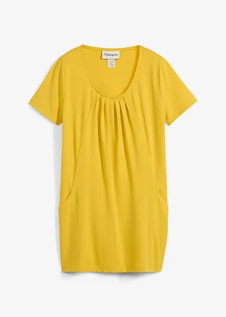 Longshirt met viscose, Kleur: lemoncurry