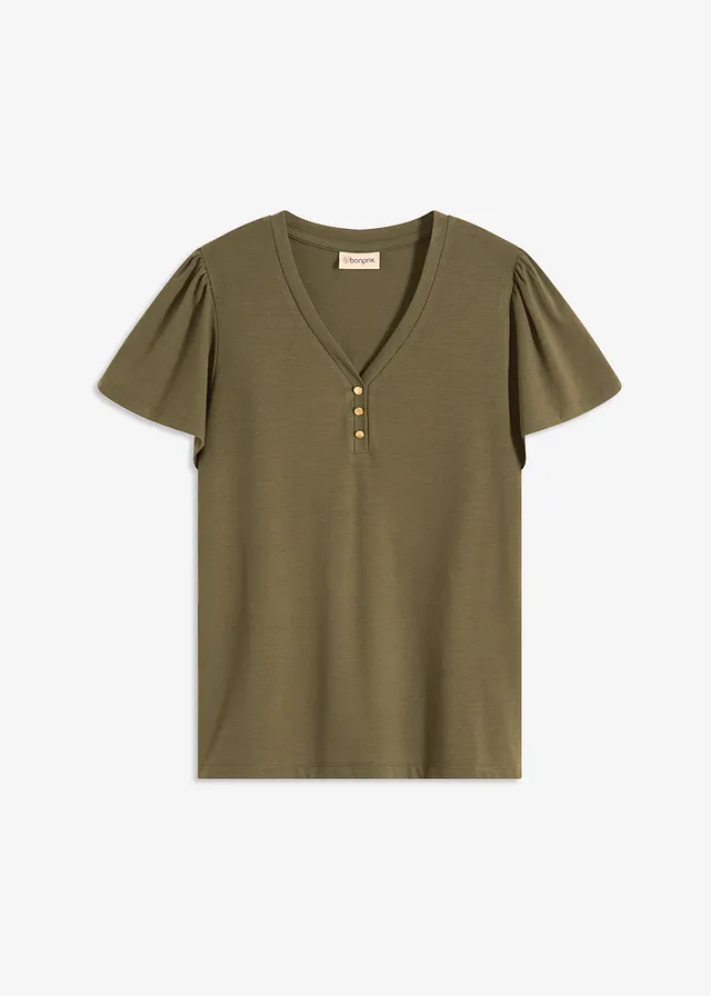 Tričko z viskózy s gombičkami