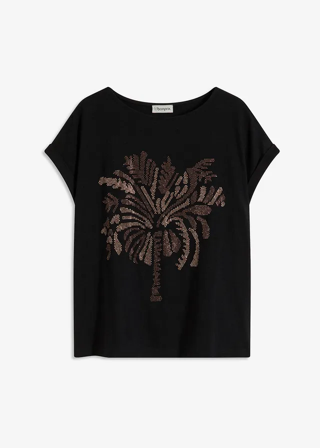 Katoenen shirt met studsapplicatie