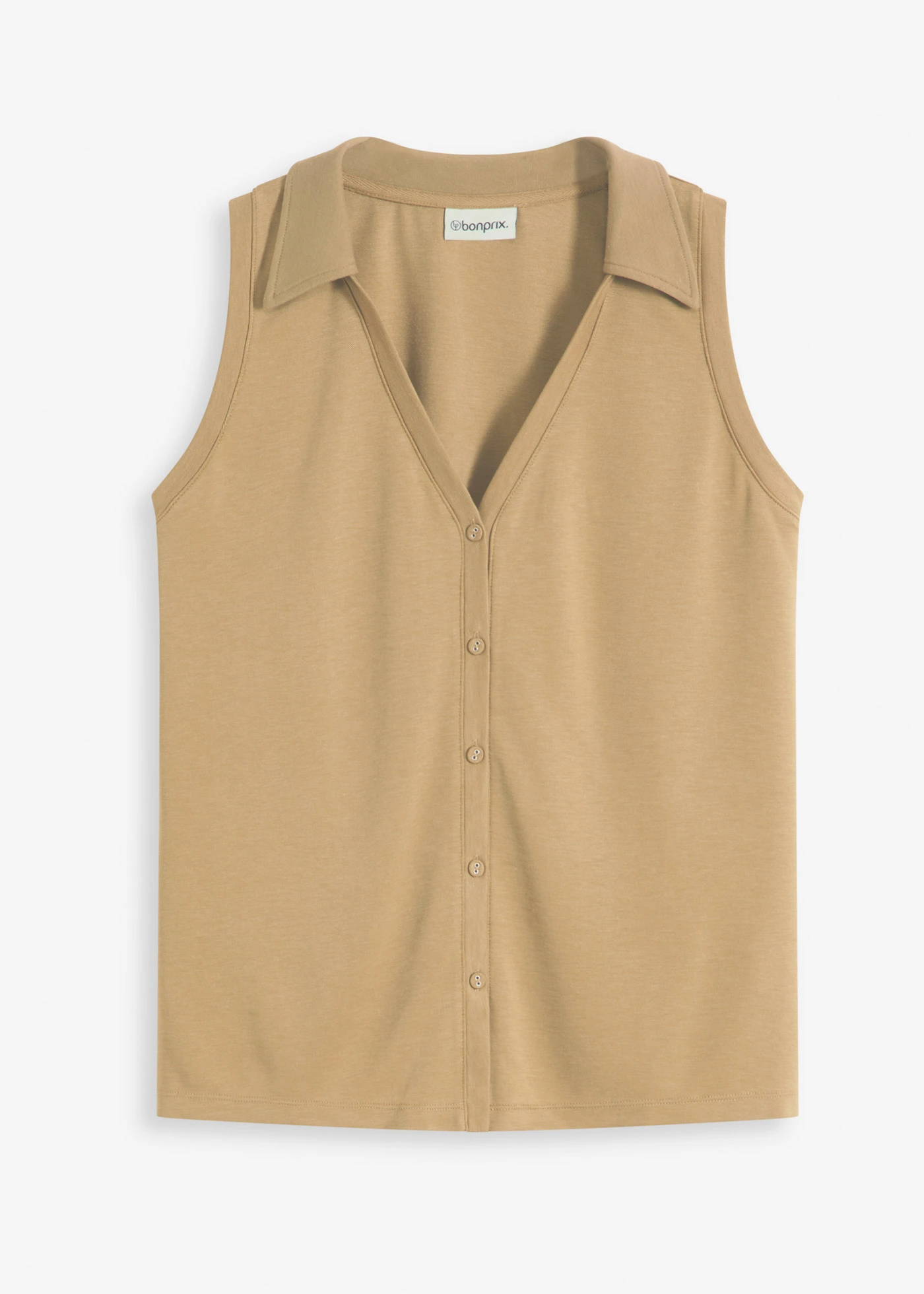 Viscose piqué polotop • kakibruin • bonprix online shop