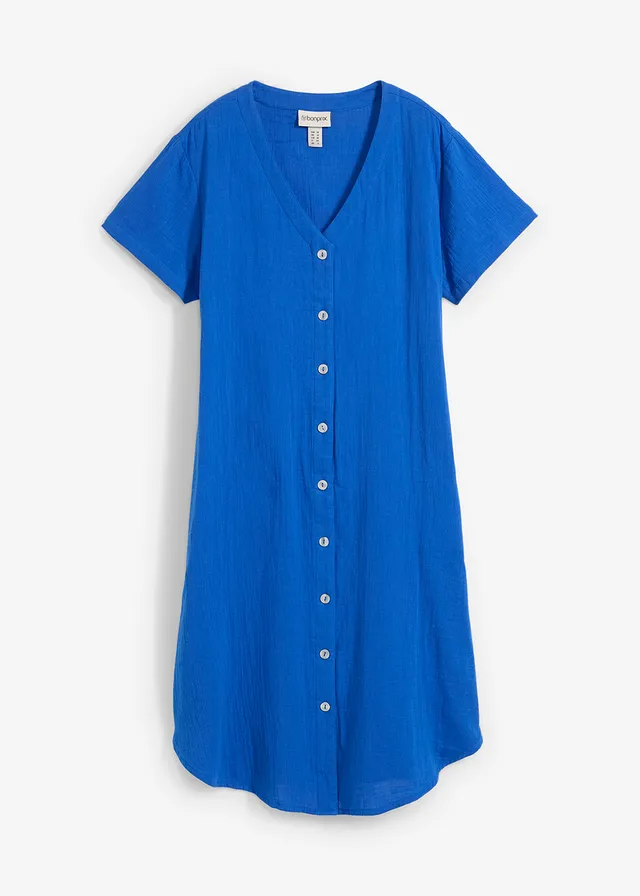 Blousejurk van zachte mousseline, Kleur: arctisch blauw