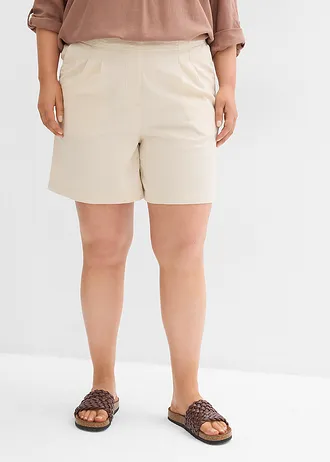 Bermudy z czystej bawełny, kolor: szarobeżowy